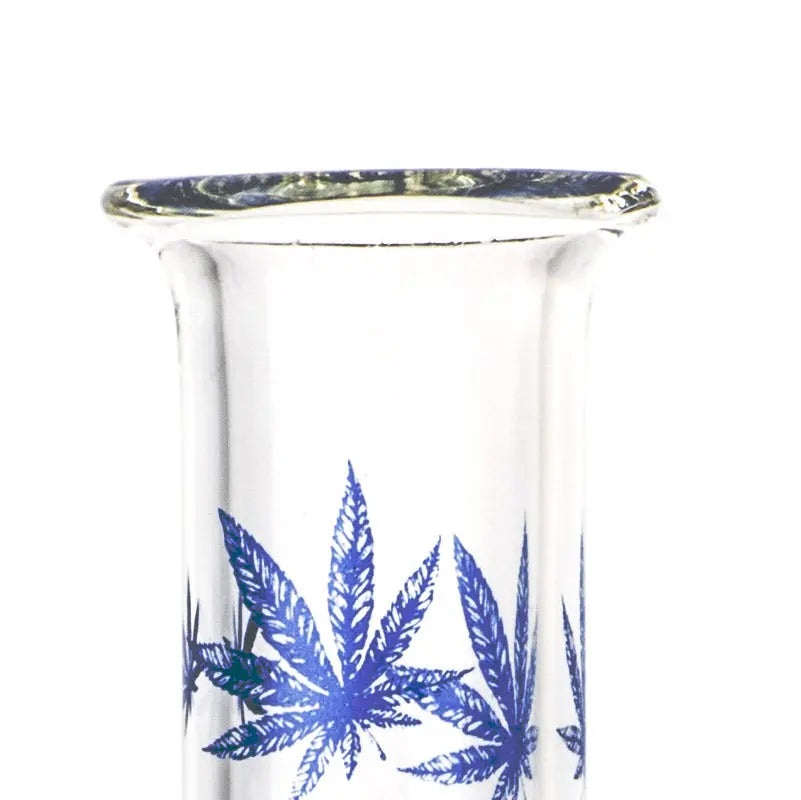 10.4" Leaf Print Glass Beaker Bong