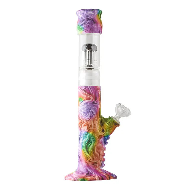 Straight Tube Detachable Tree Perc Bong (Random Color)