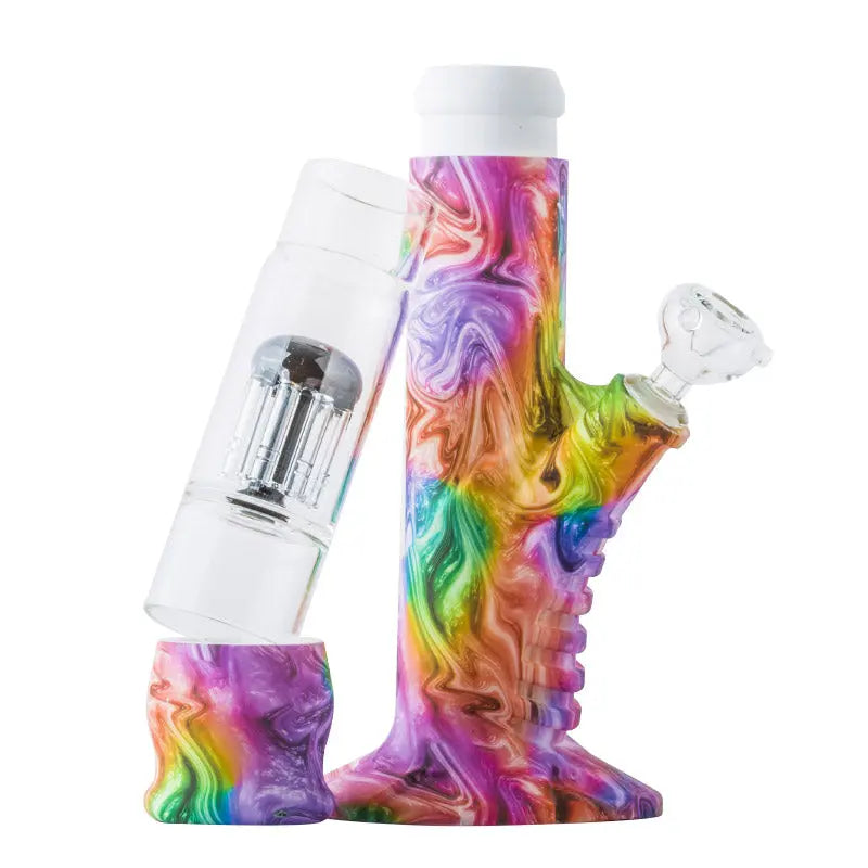 Straight Tube Detachable Tree Perc Bong (Random Color)