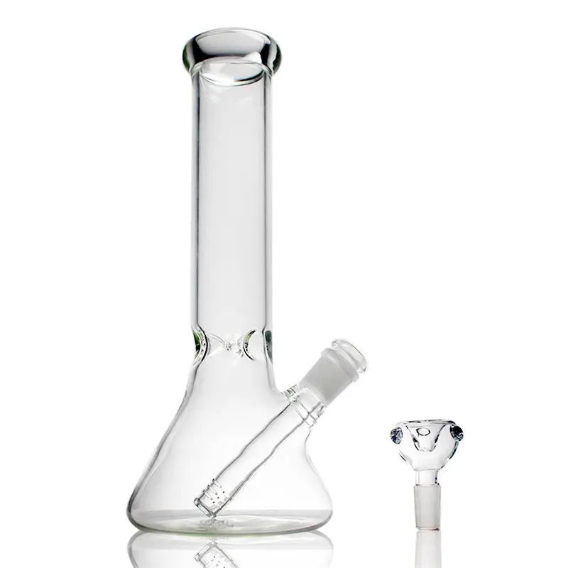 9" Clear Glass Beaker Bong