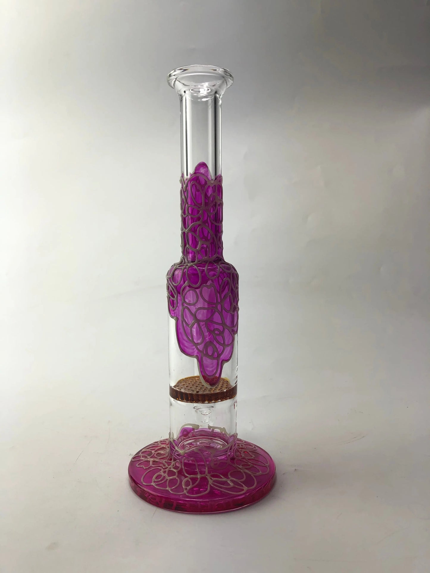 9" Straight Neck Glass Honeycomb Perc Bong