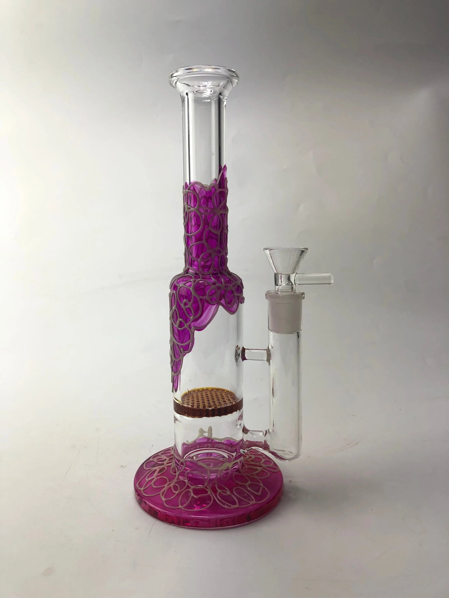 9" Straight Neck Glass Honeycomb Perc Bong