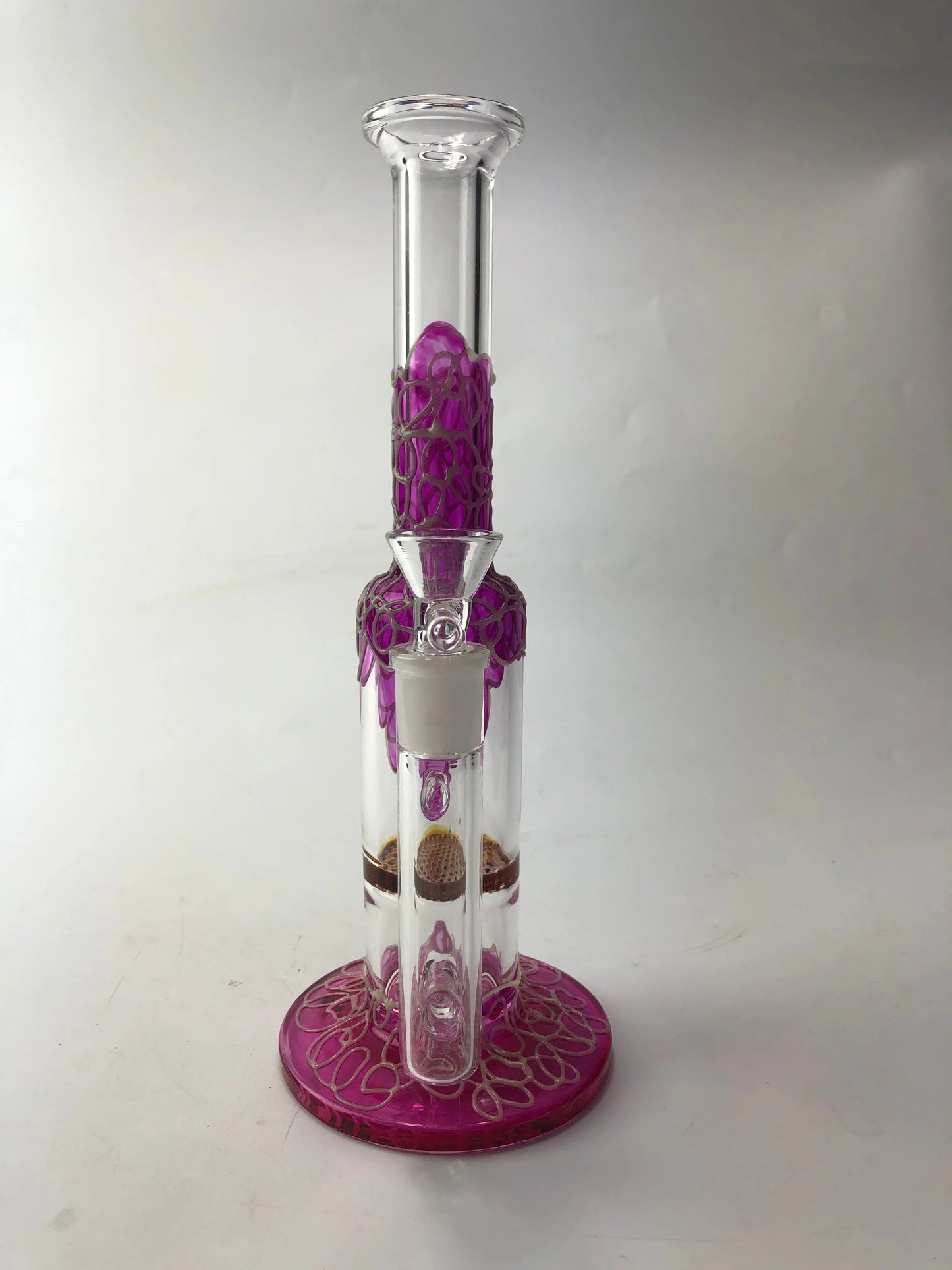 9" Straight Neck Glass Honeycomb Perc Bong