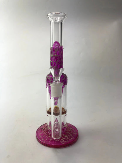 9" Straight Neck Glass Honeycomb Perc Bong