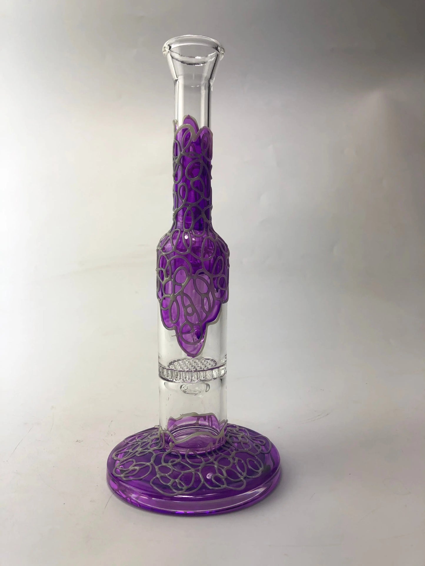 9" Straight Neck Glass Honeycomb Perc Bong