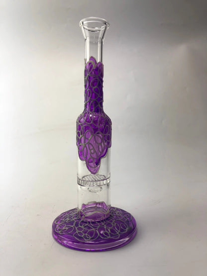 9" Straight Neck Glass Honeycomb Perc Bong