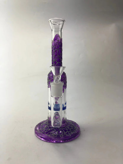 9" Straight Neck Glass Honeycomb Perc Bong