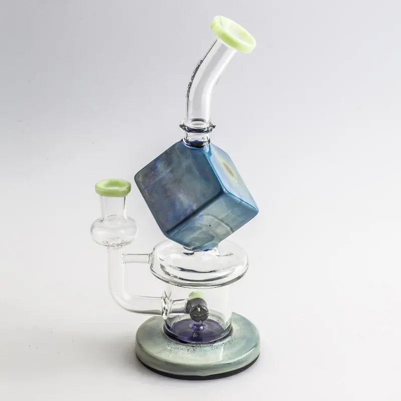 8.5" Blue Cube Glass Dab Rig