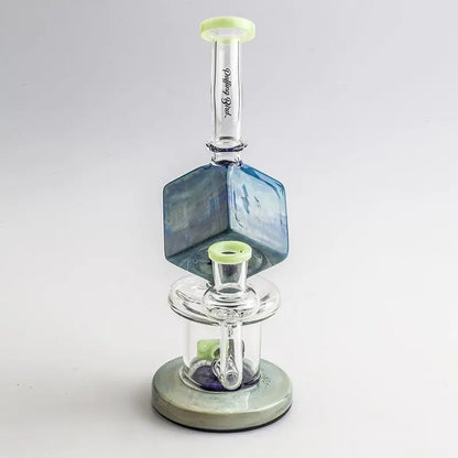 8.5" Blue Cube Glass Dab Rig