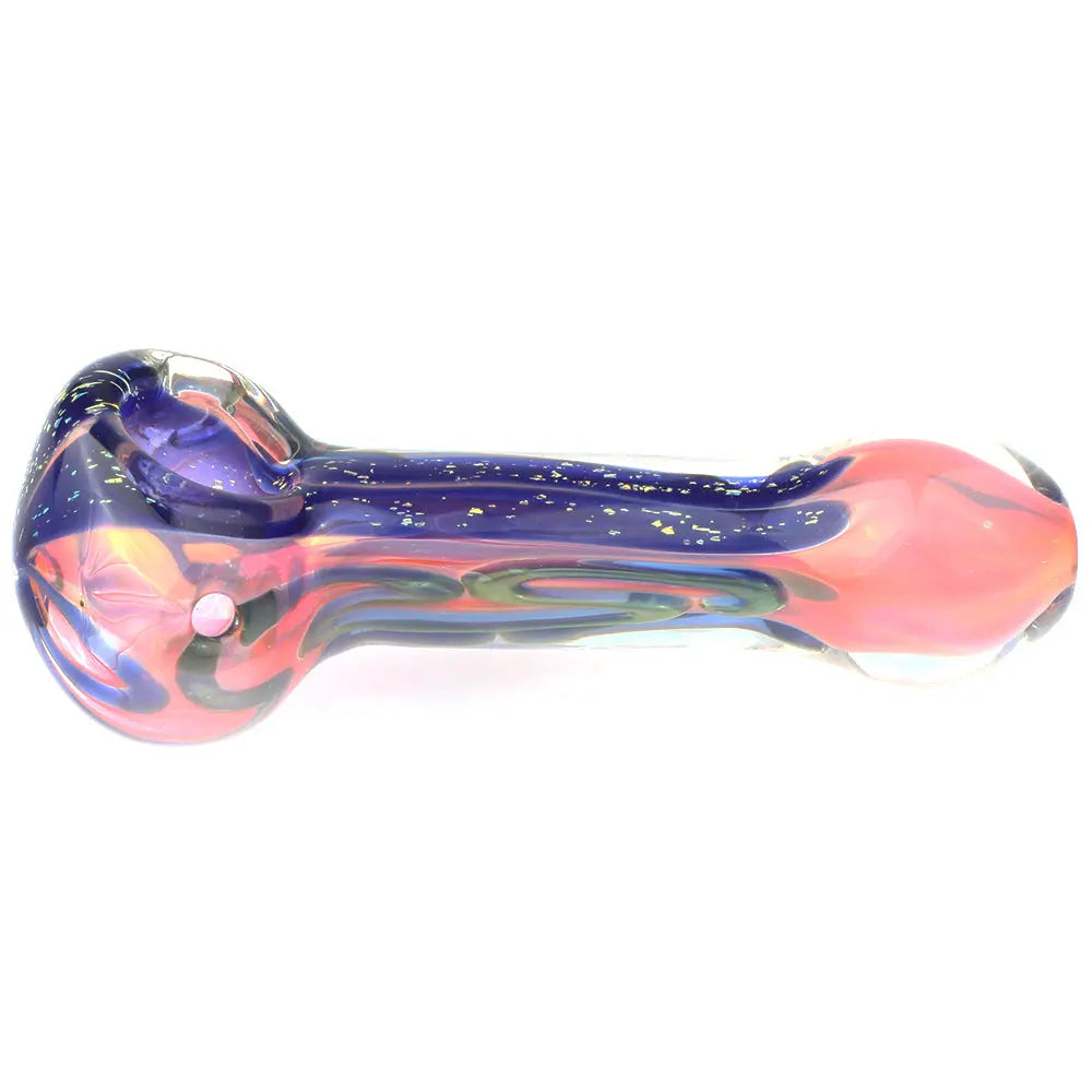 Fumed Purple Color Changing Glass Spoon Pipe w/ Glass Marble