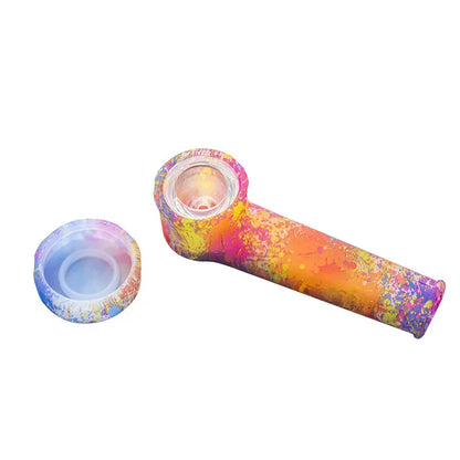 Glow-In-The-Dark Silicone Hand Pipe With Lid