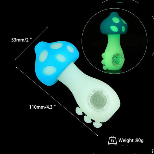 Luminous Mushroom Silicone Pipe